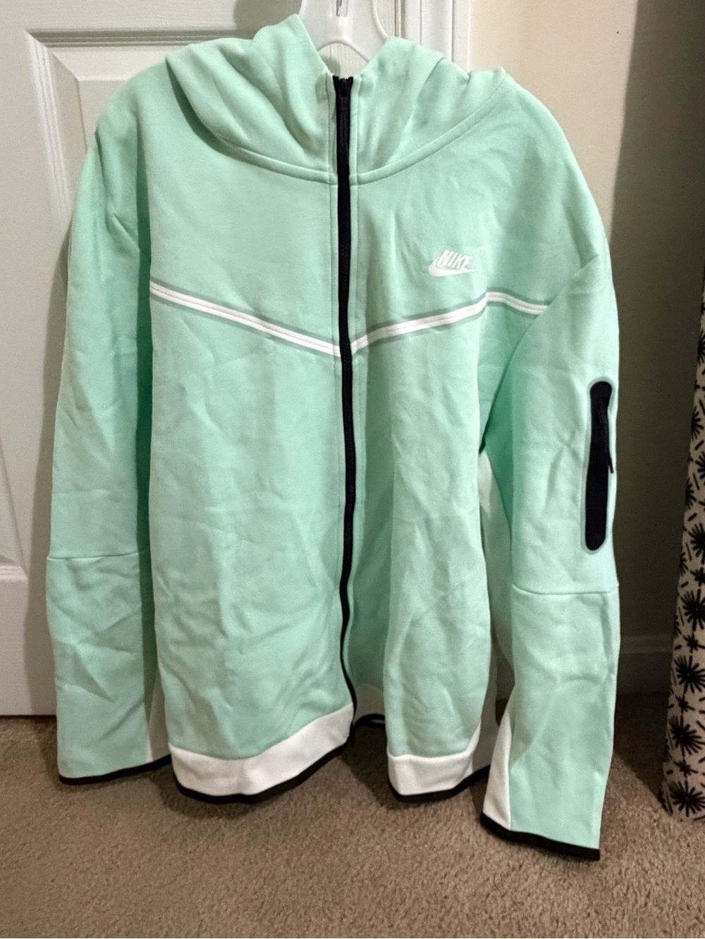 Nike Mint Green Hooded Full-Zip Tech Sweater